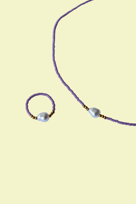 Anello donna perline e perla barocca gioielli